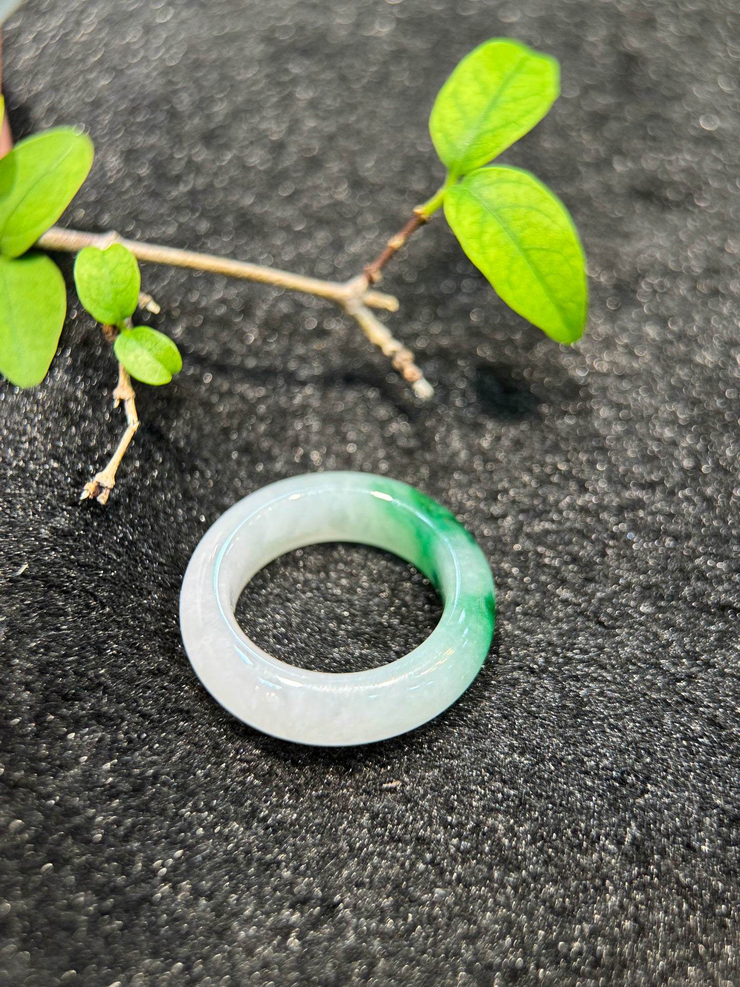 Green Jade Hololith Ring (R157)