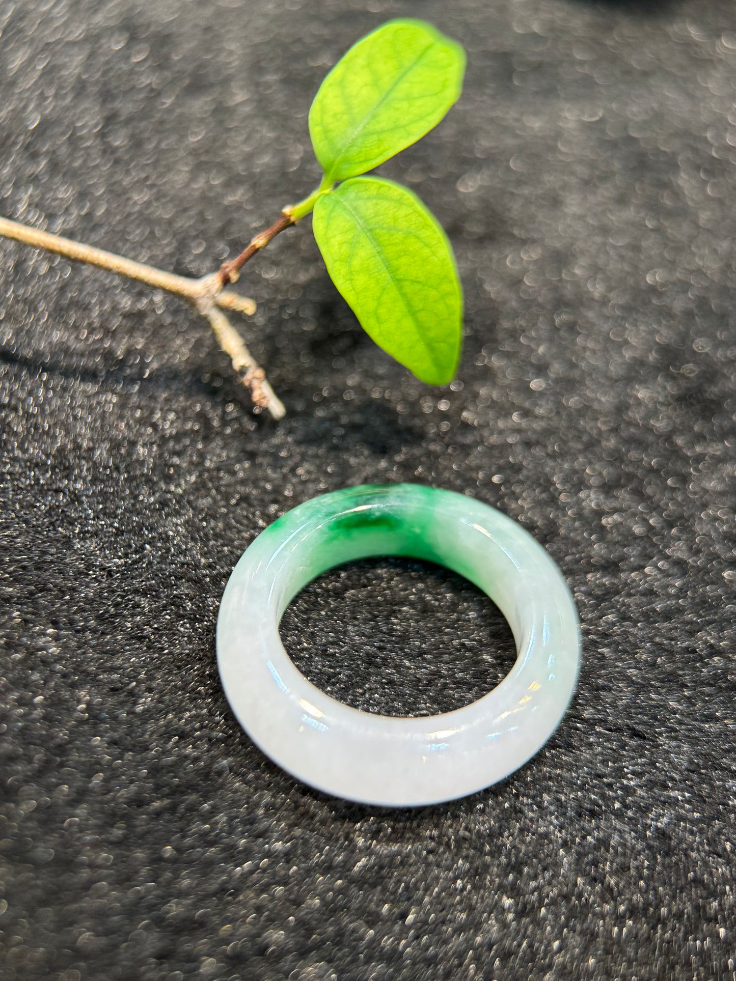 Green Jade Hololith Ring (R157)
