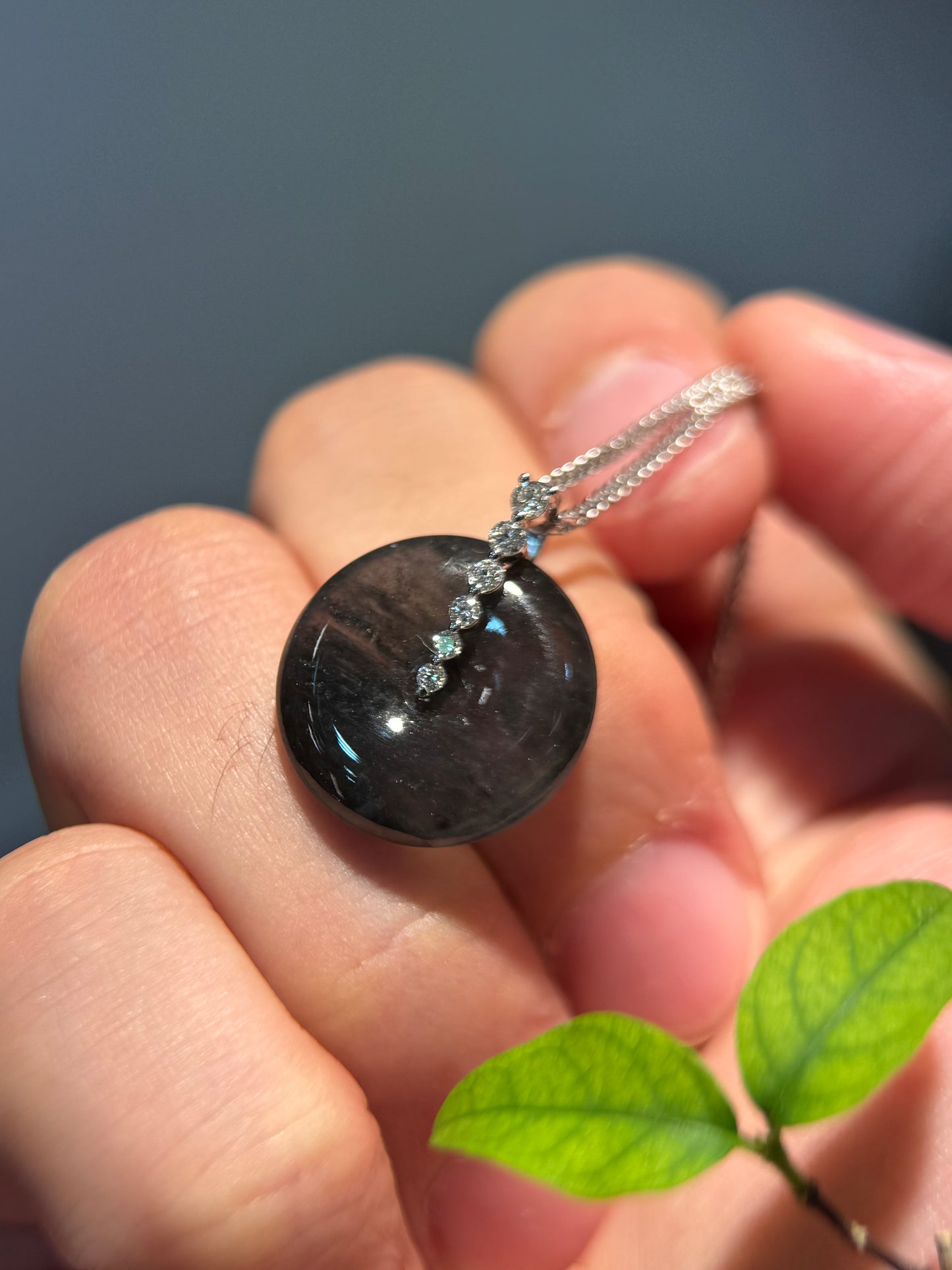 Back Jade Safety Coin Pendant (P162）