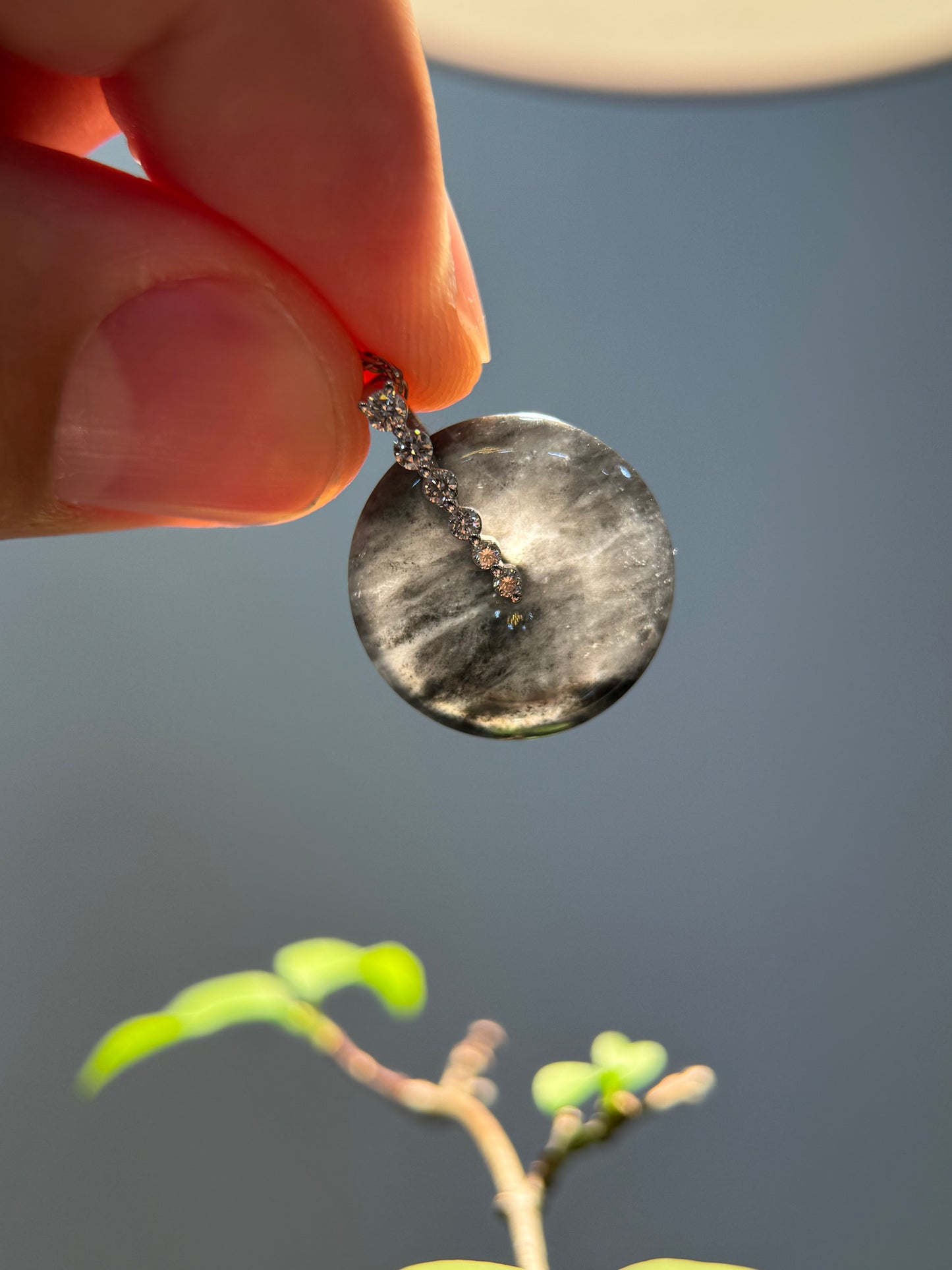 Back Jade Safety Coin Pendant (P162）