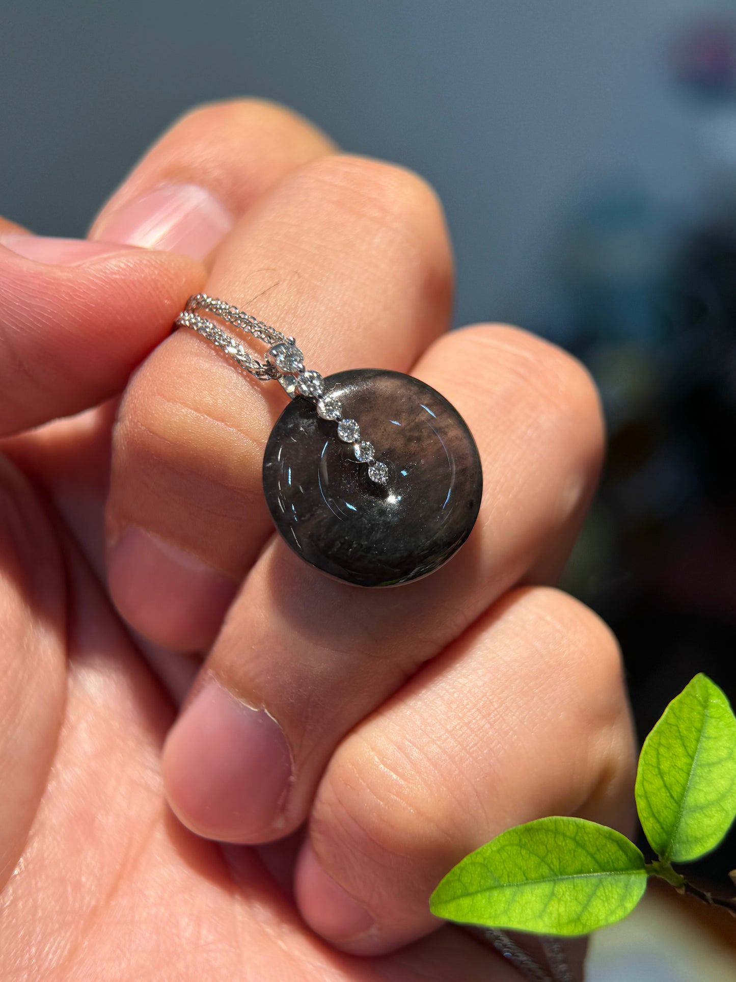 Back Jade Safety Coin Pendant (P162）