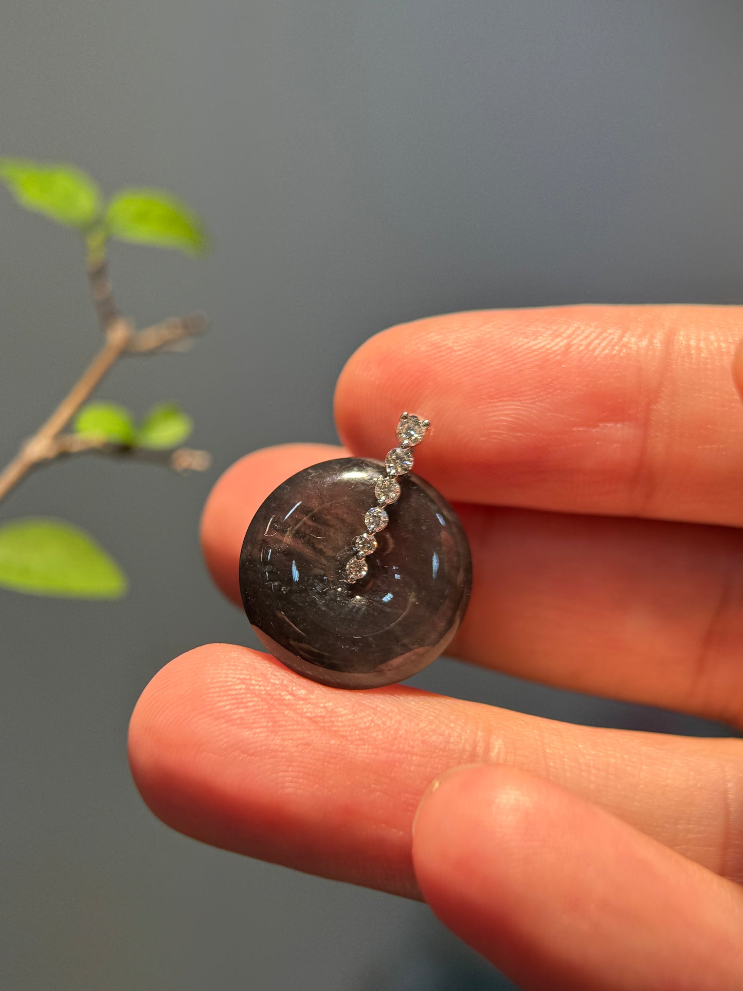 Back Jade Safety Coin Pendant (P162）