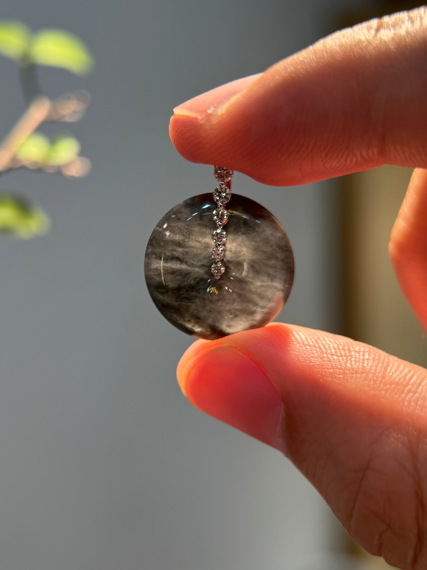 Back Jade Safety Coin Pendant (P162）