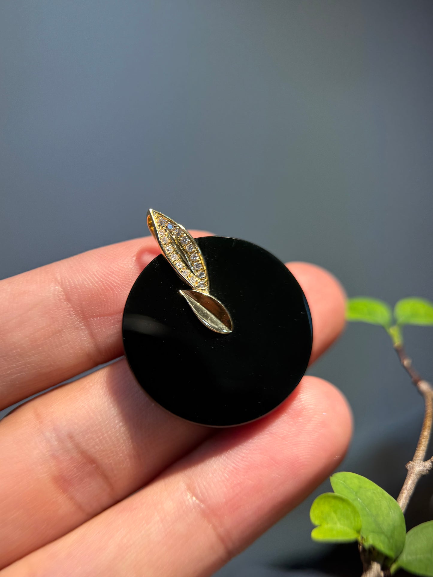 Omphacite Safety Coin Pendant (P161)