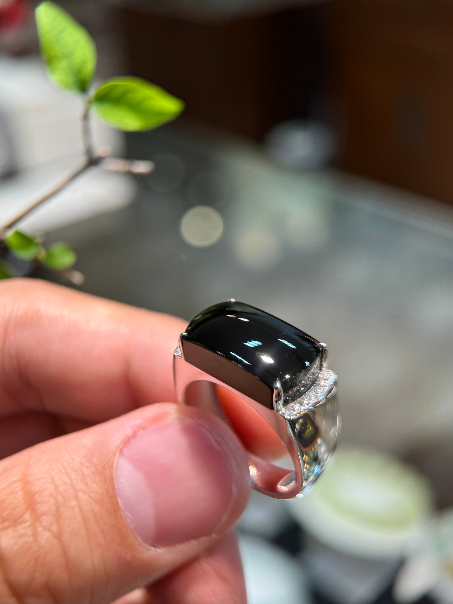 Omphacite Saddle Jade Ring (R155)