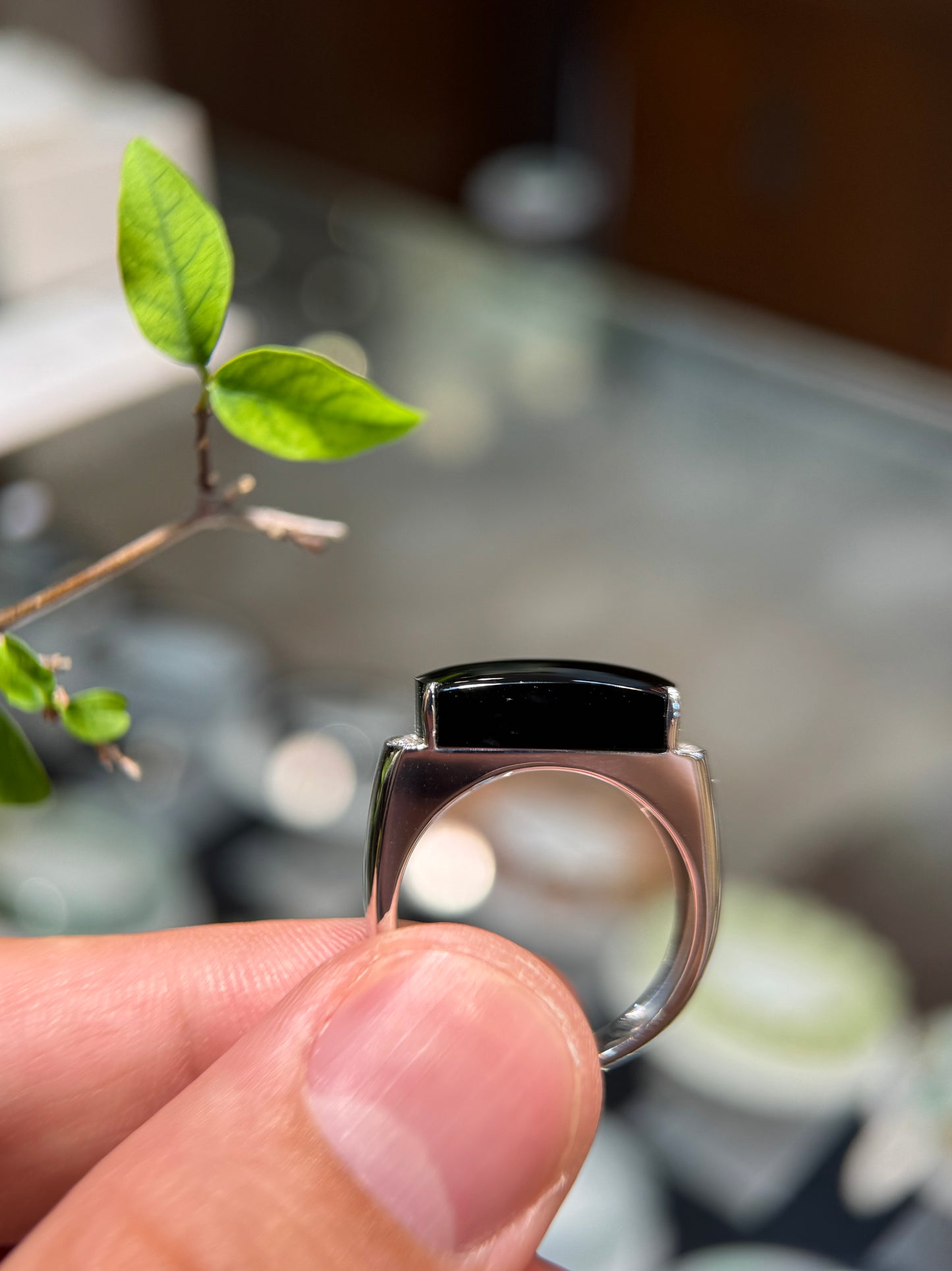 Omphacite Saddle Jade Ring (R155)