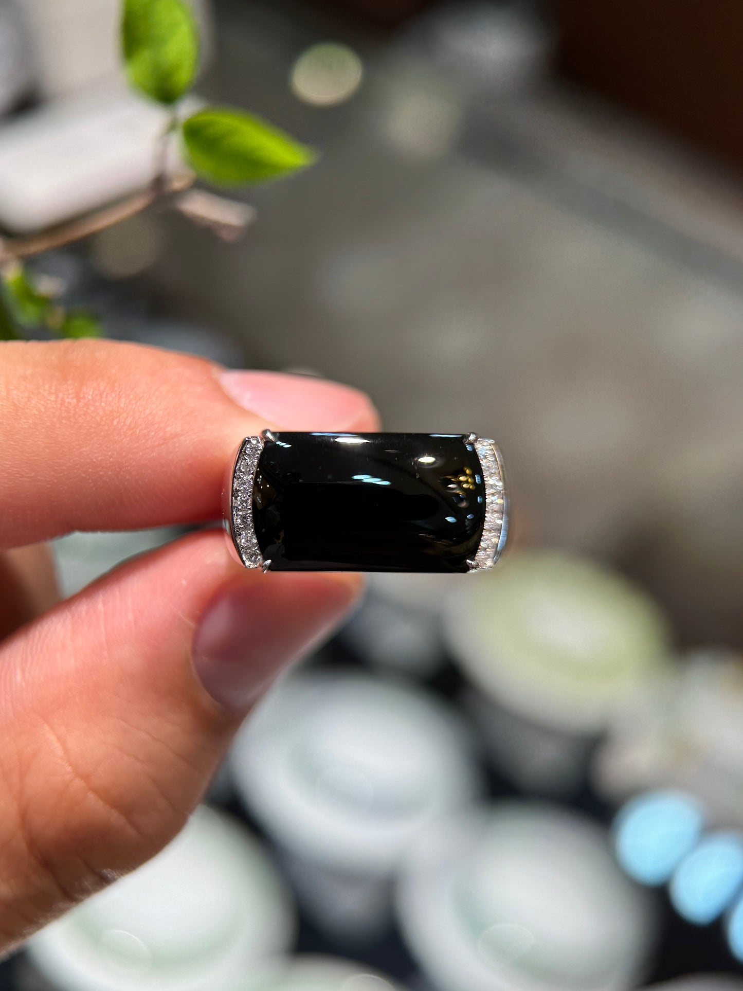 Omphacite Saddle Jade Ring (R155)