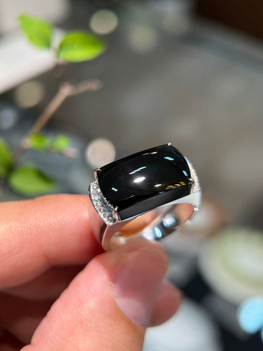 Omphacite Saddle Jade Ring (R155)