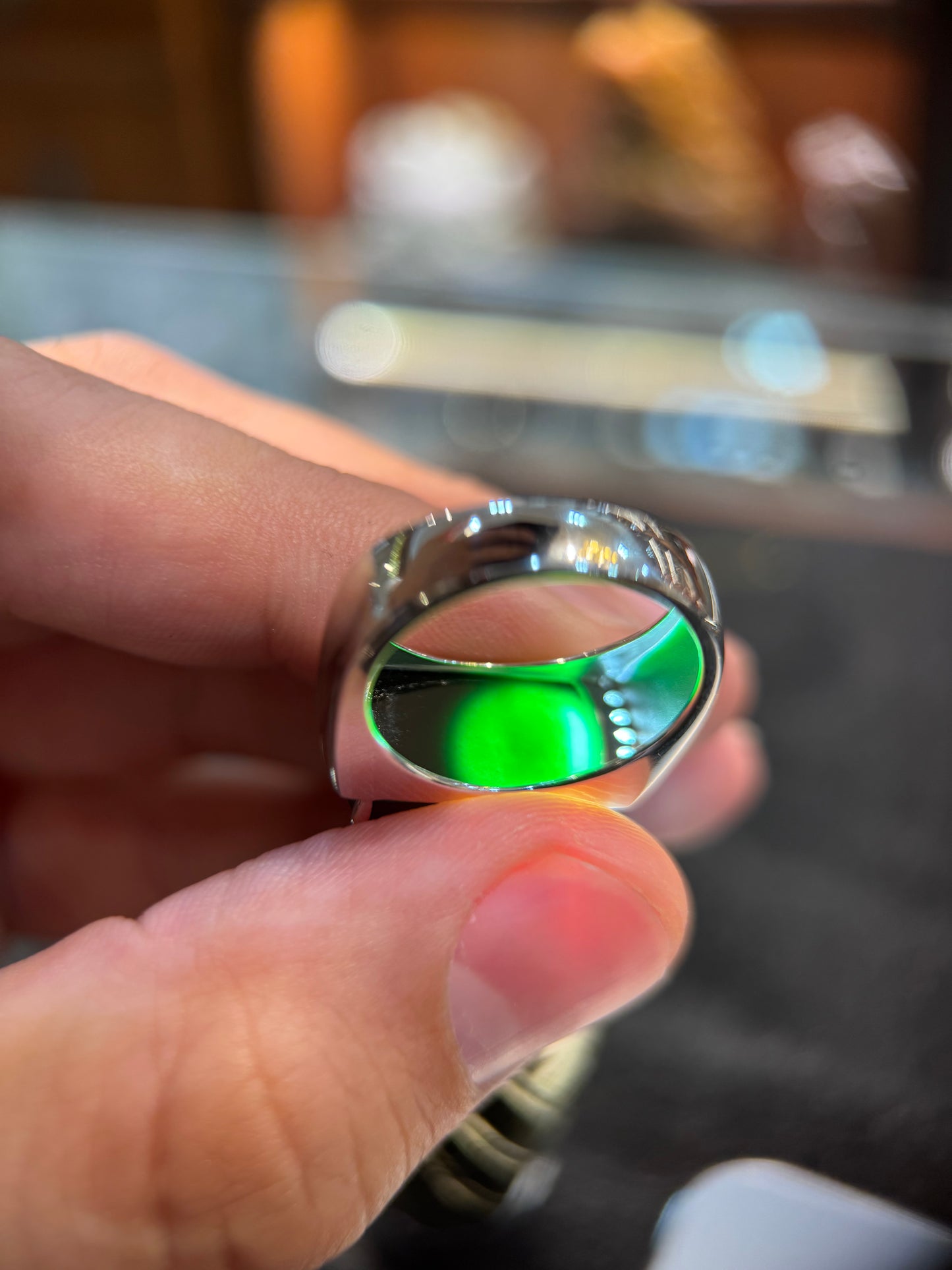 Omphacite Saddle Jade Ring (R155)