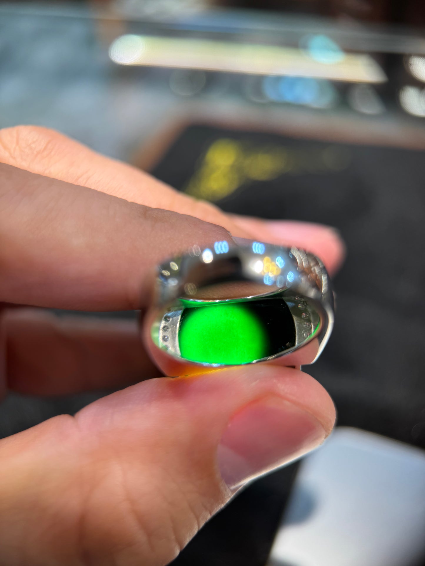 Omphacite Saddle Jade Ring (R155)